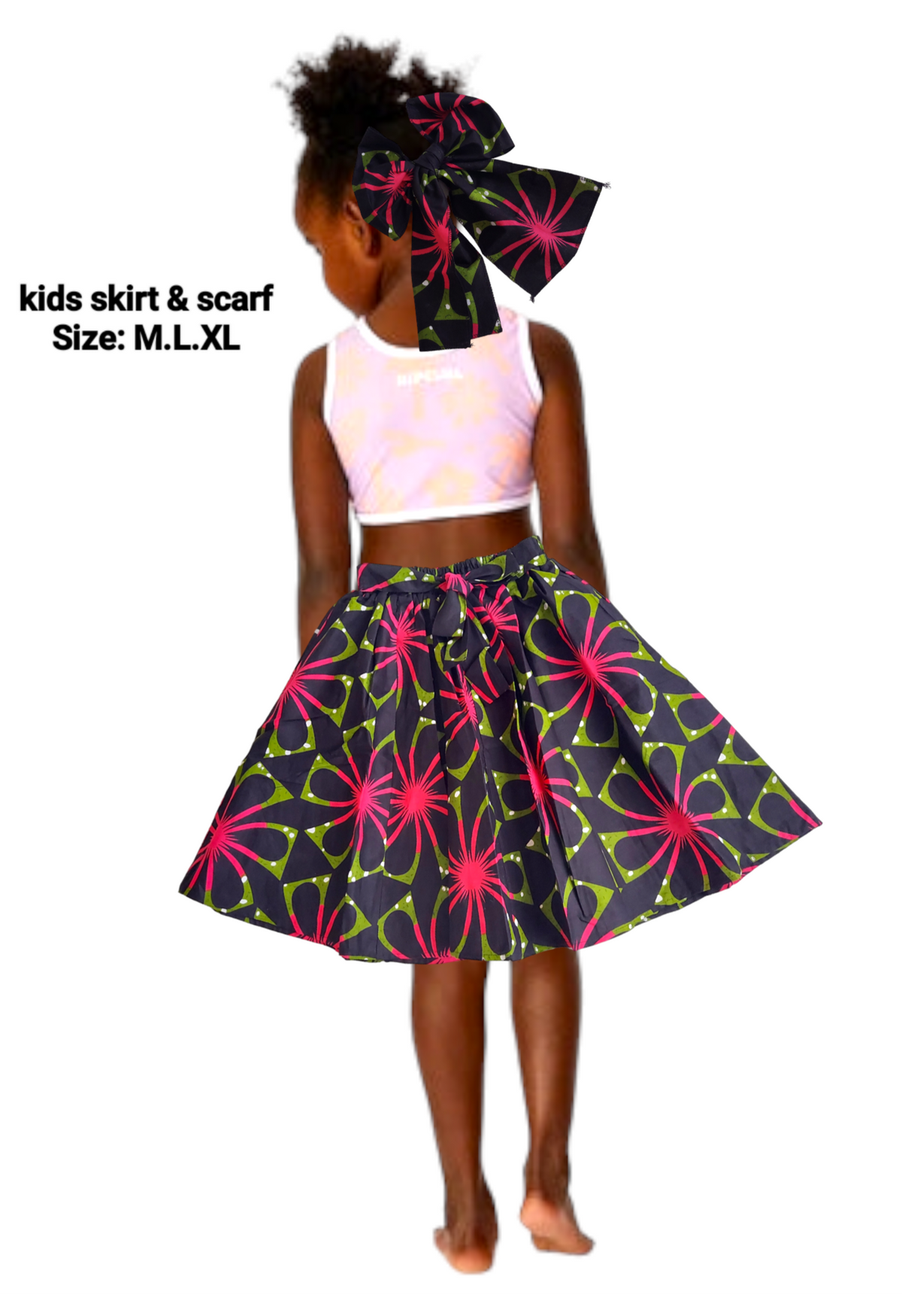 Kids / Girls  Skirt & Scarf Set-Floral