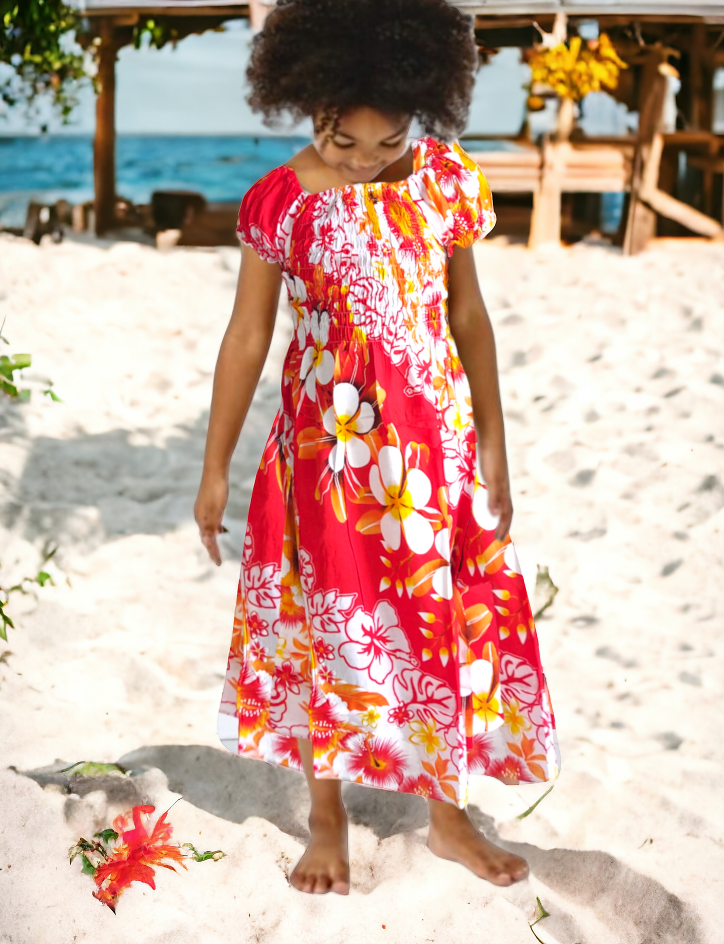 KRN111 -  Kids/ Girls Hawaiian Dress /Bright
