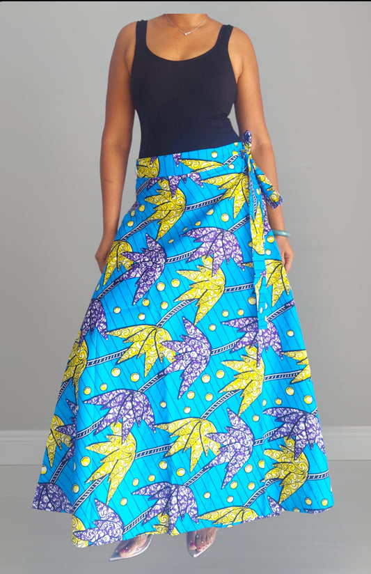 Long Wrap skirt - Afro Print