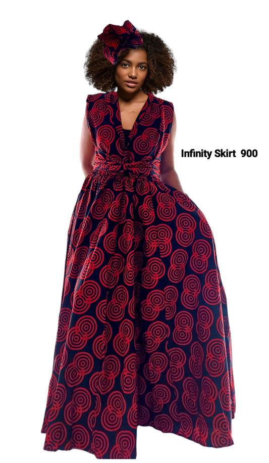 900 - Infinity Skirt / Dress Red/Black
