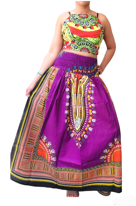 Women Long Smock Waist Skirt- Traditional Dashiki- 31D