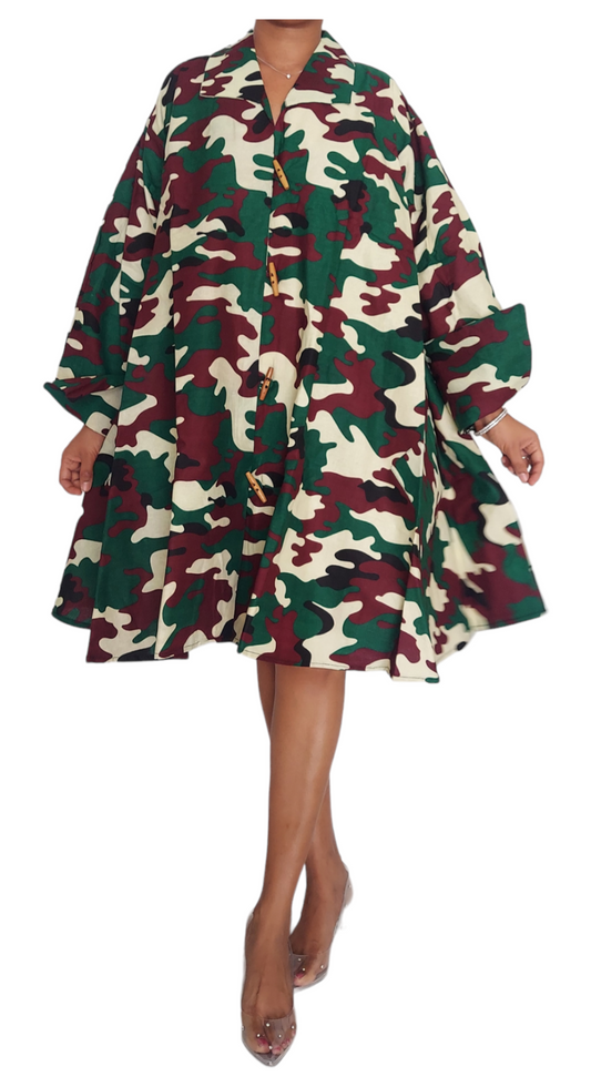 243- Short  Dress / Blouse - Camouflage