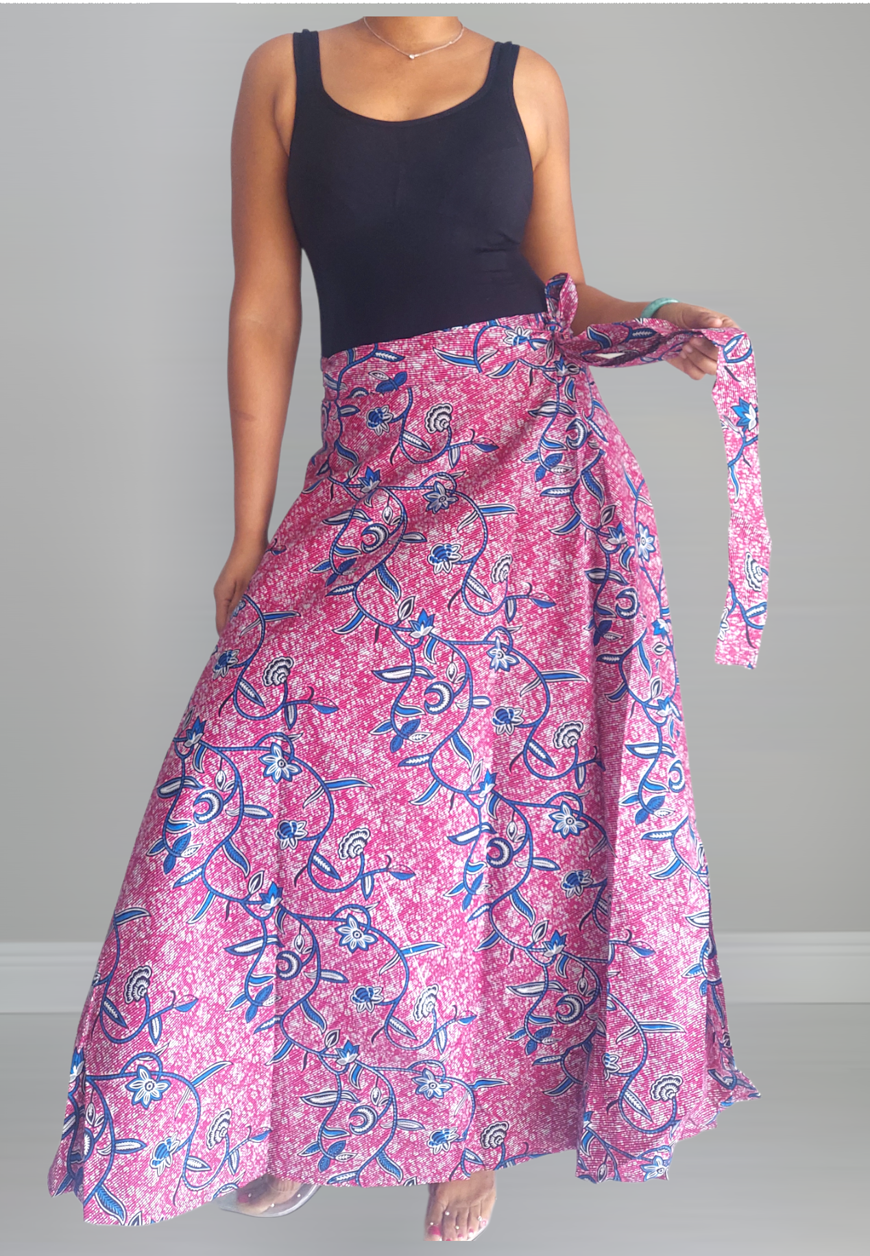 Long Wrap skirt - Afro Print