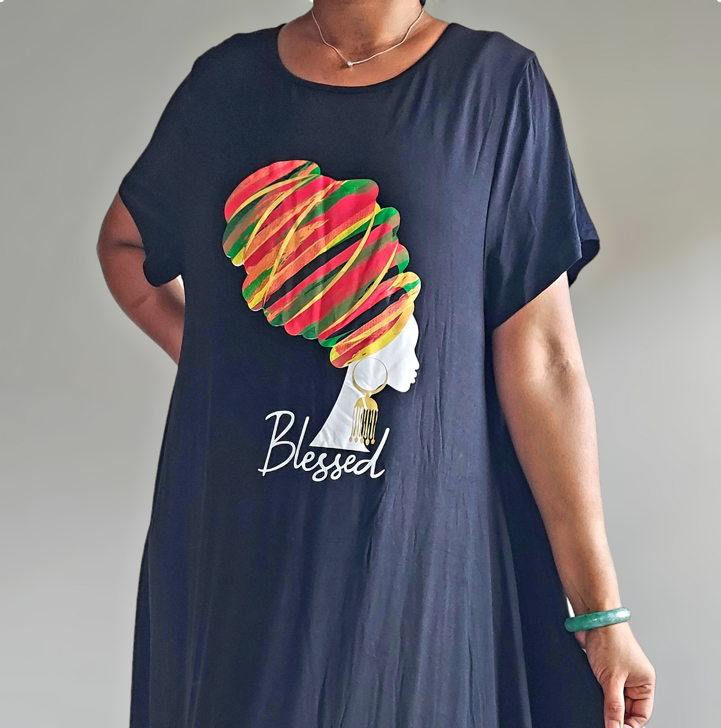 Blessed Afro Bubble  Jersey  Dress/Short Sleeve /2022SS