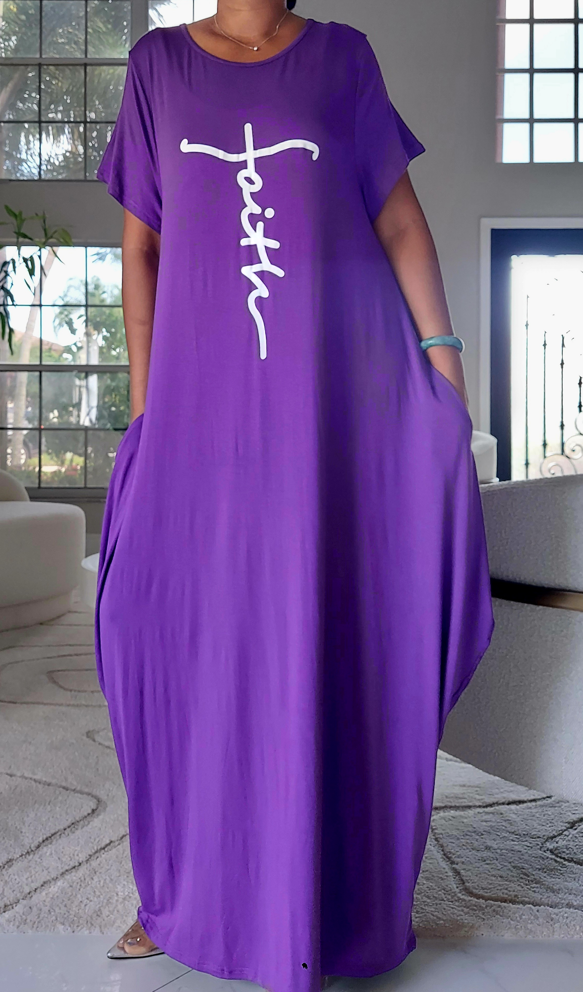 Faith Bubble  Jersey  Dress/Short Sleeve / Purple 2022S