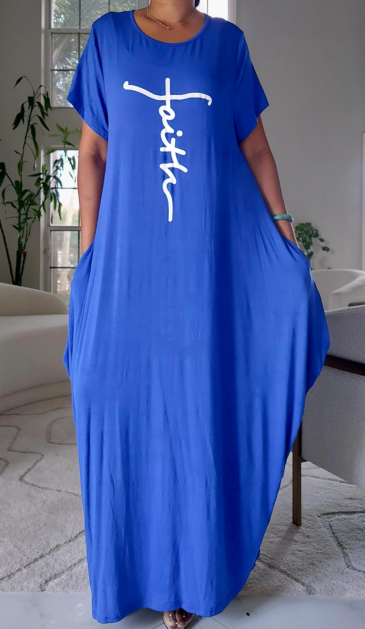 Faith Bubble  Jersey  Dress/Short Sleeve /Royal Blue 2022SS