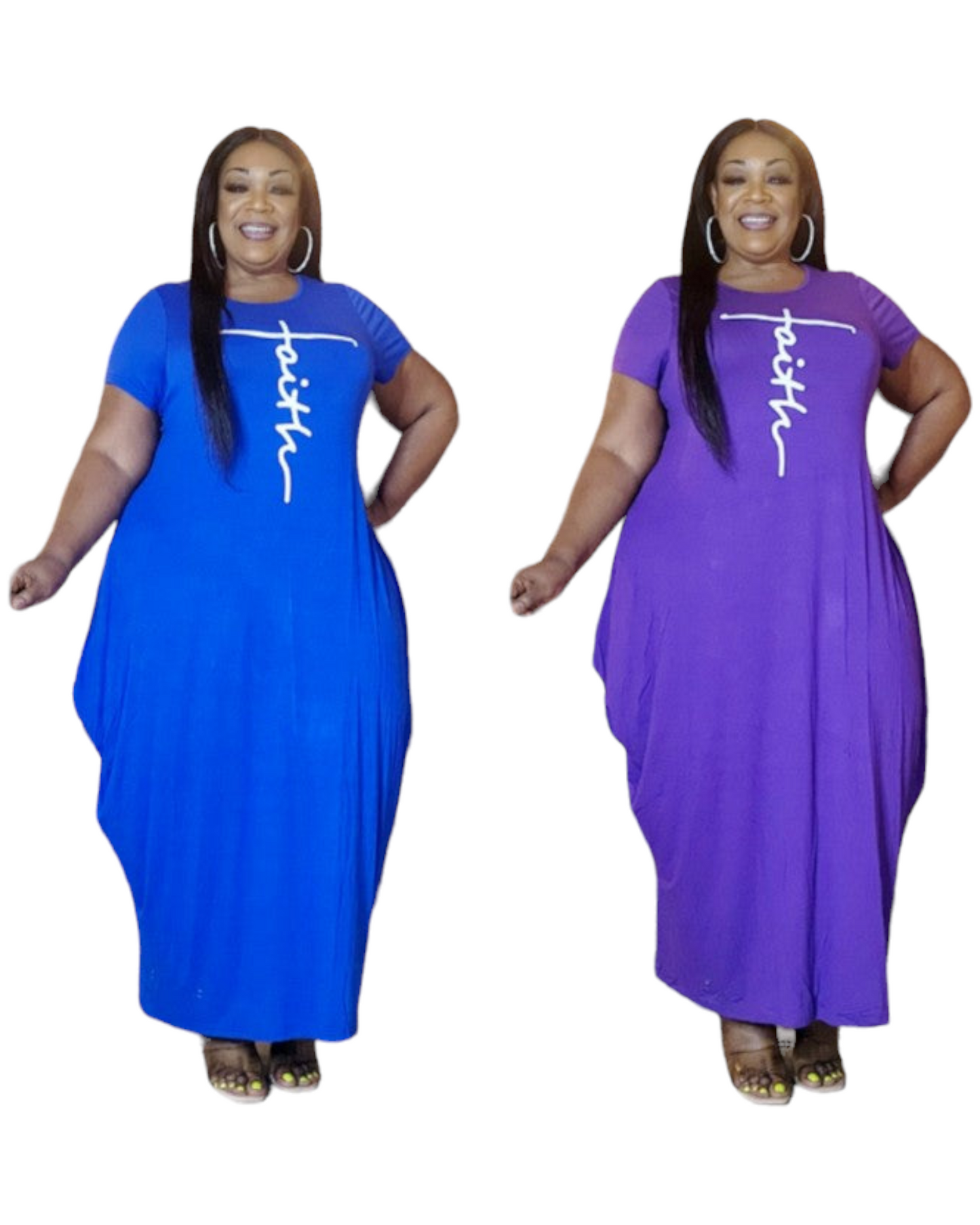 Faith Bubble  Jersey  Dress/Short Sleeve /Royal Blue 2022SS