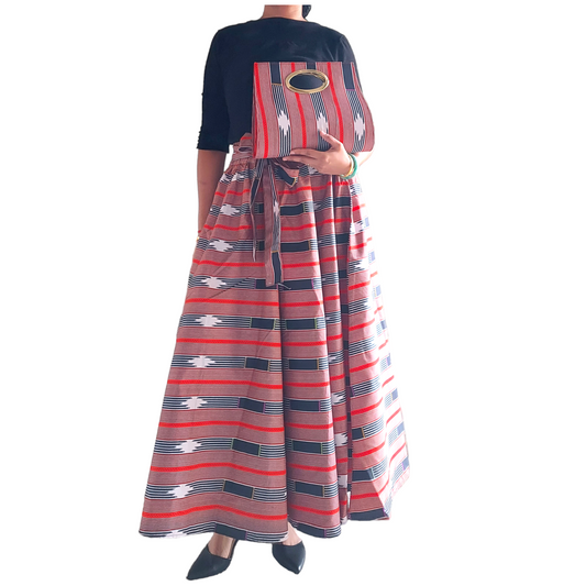 1003 Combo Long Skirt & Pocketbook Set