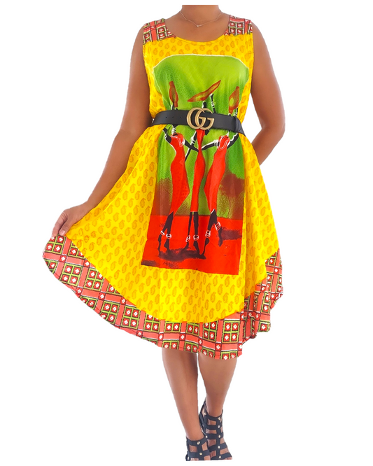 Umbrella Dress/ Beach Dress/ Tribal Print