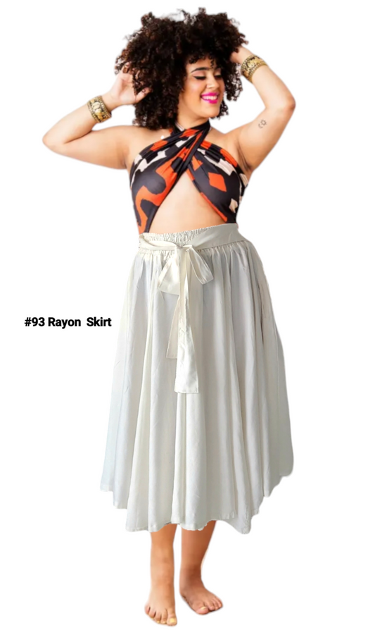 93- Mid Length Rayon Skirt
