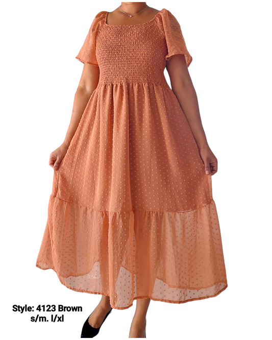 Women Tube Dress - 4123 Brown