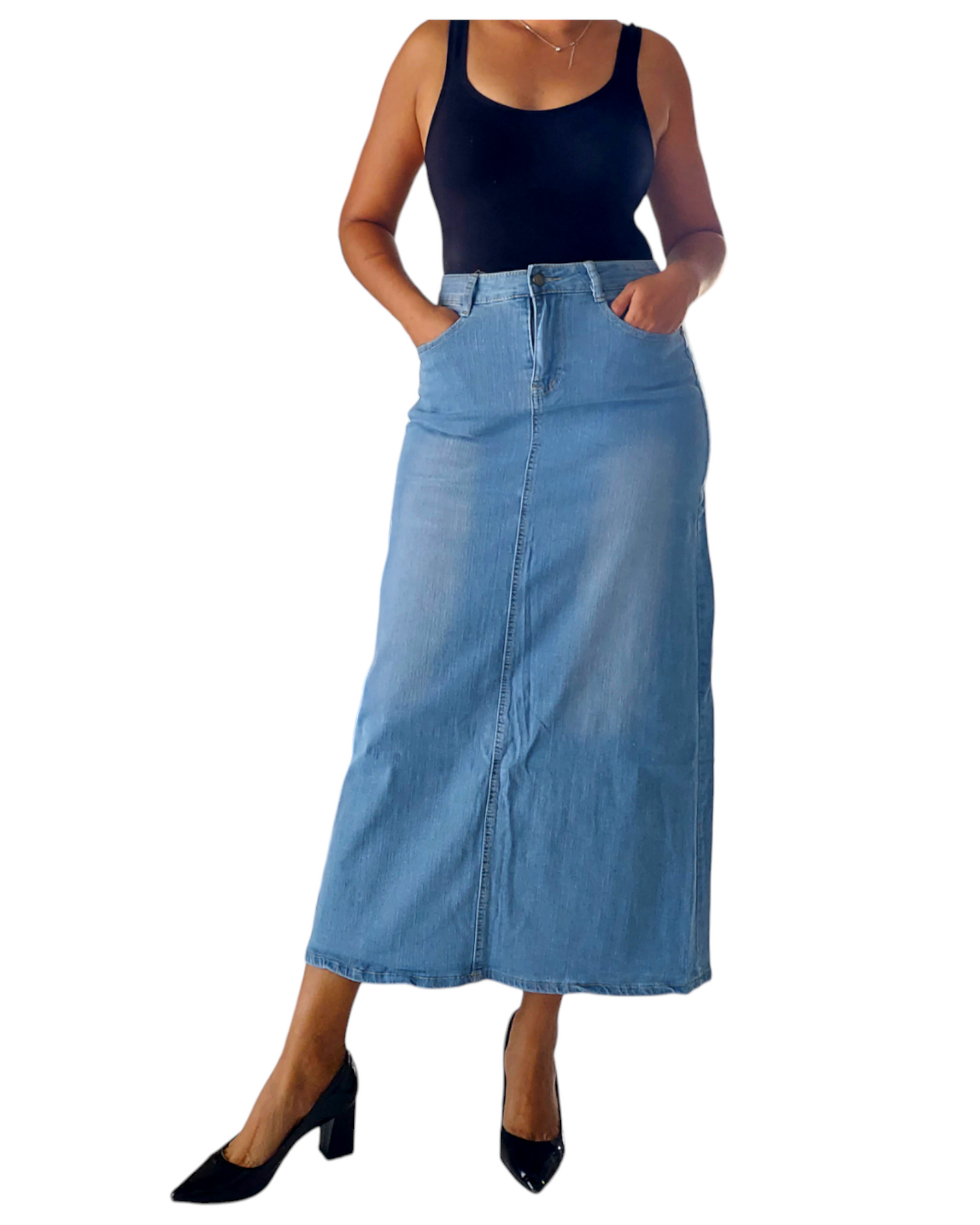 Denim Long Skirt - P3356 Ligth Blue
