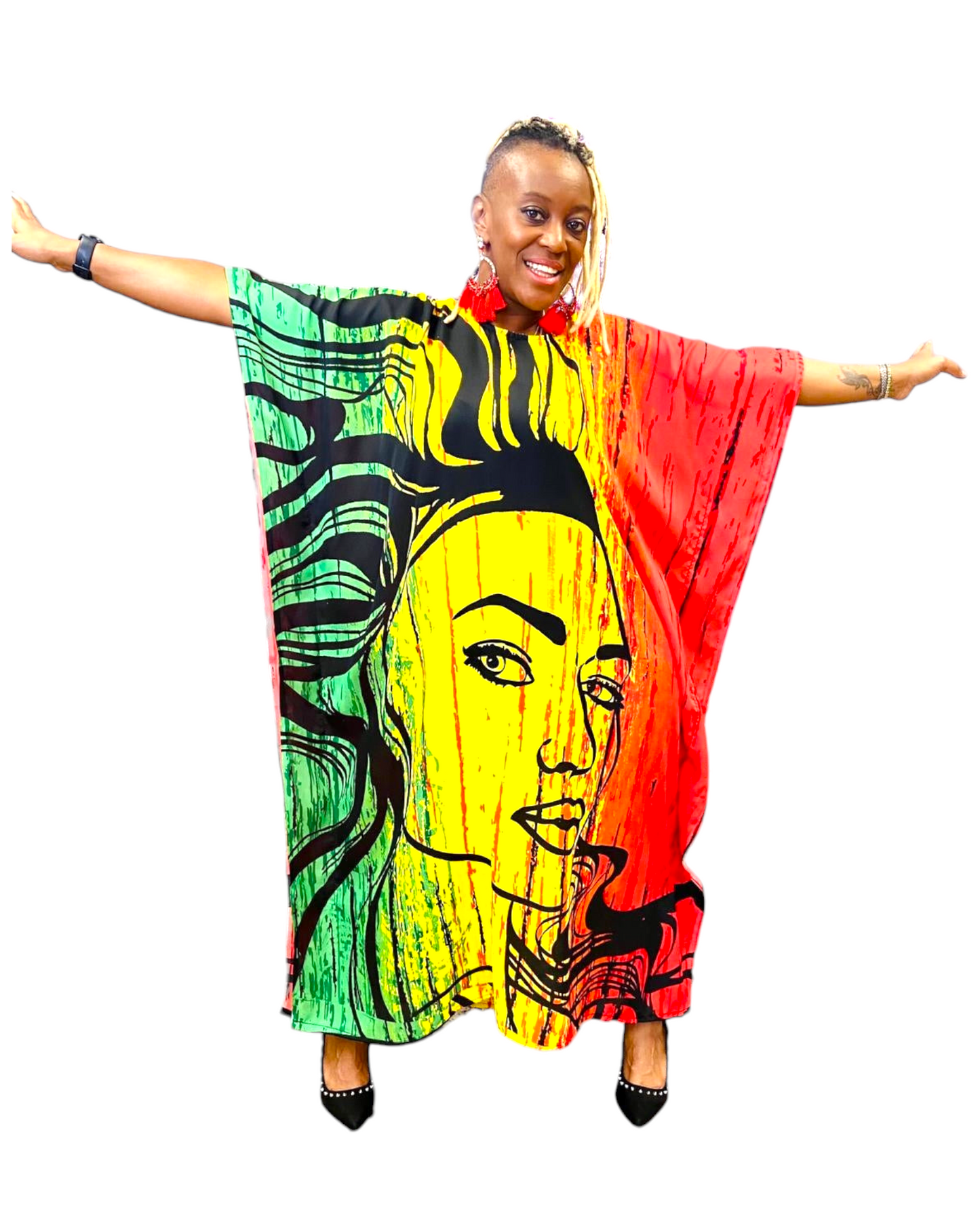 Women Afro Print Kaftan Dress