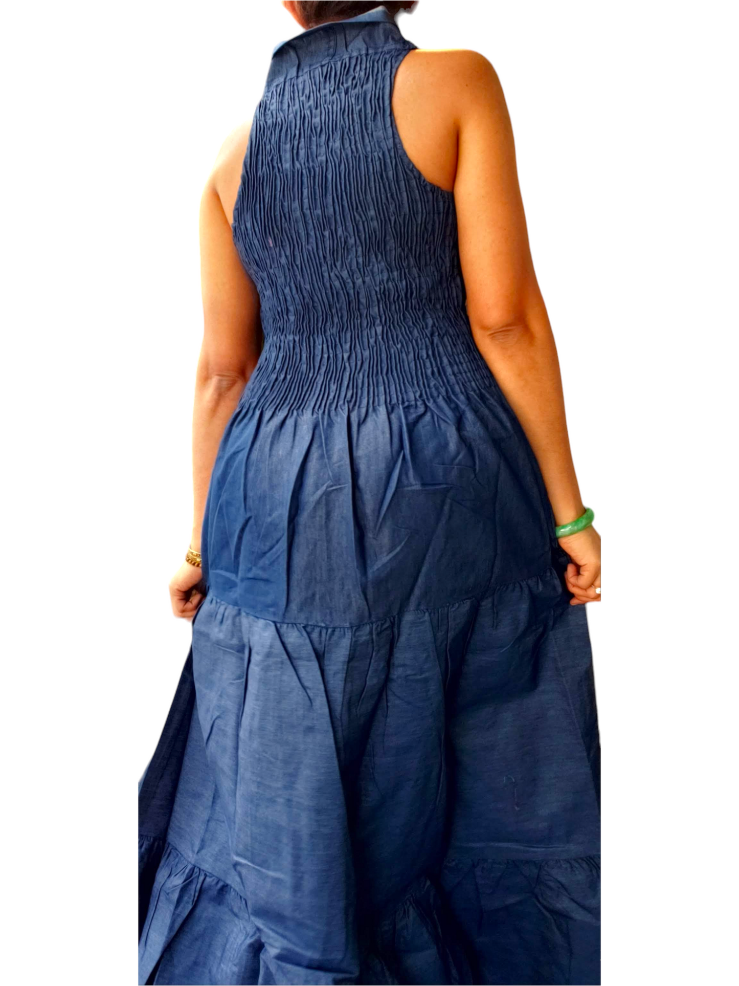 3028 Women Mid Length  Denim Dress