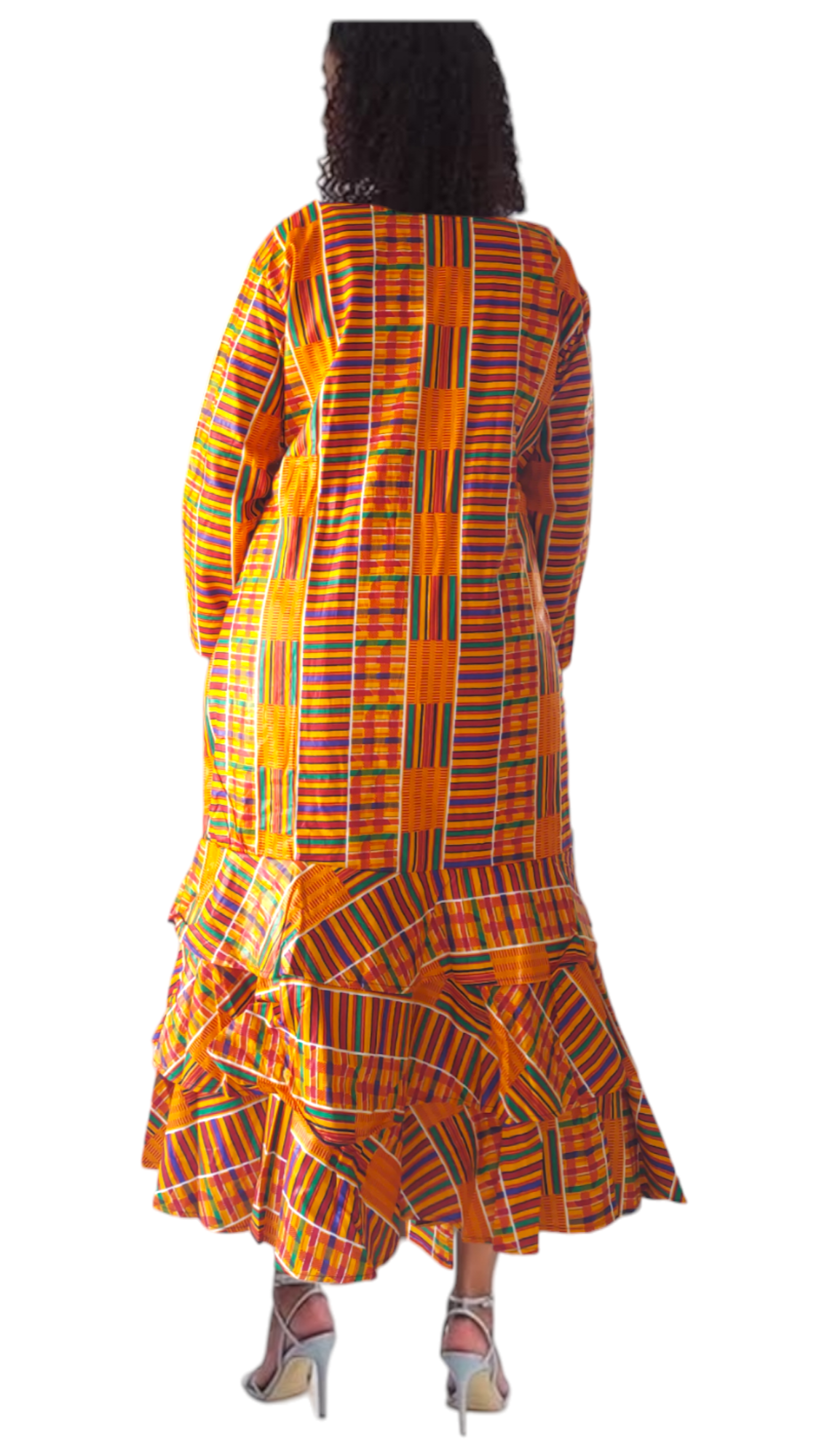 FD03- Women Long Traditional Kente Dress