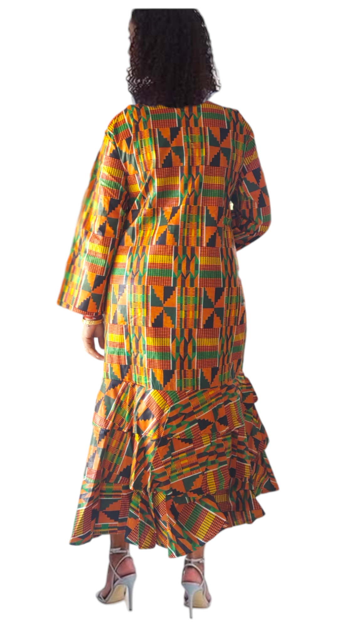 FD03- Women Long Traditional Kente Dress