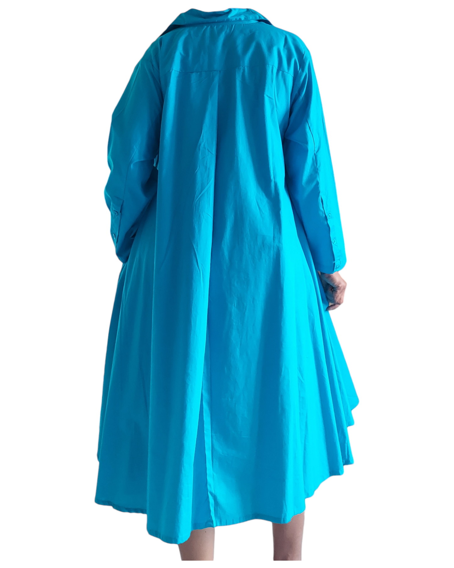 7042 Cotton Swing Dress- Turquoise