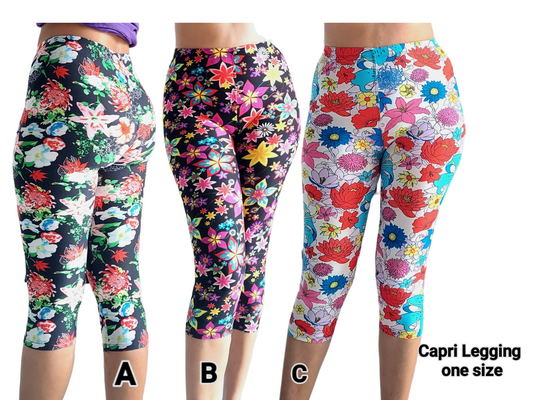 Capri Floral Print Legging