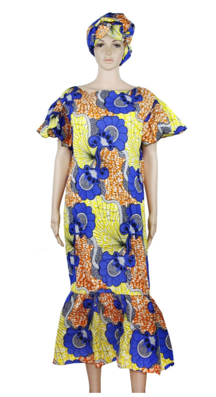 Woman Long  Dress- Traditional Kente Print