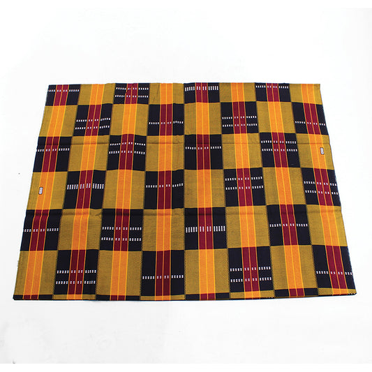 Raw Fabric/ African Kente Print/ 6 Yrd - Burgundy