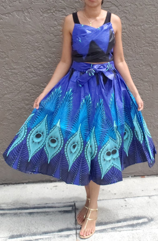WOMAN PRINTED MID LENGTH FLARED SKIRT /MULTI COLOR 