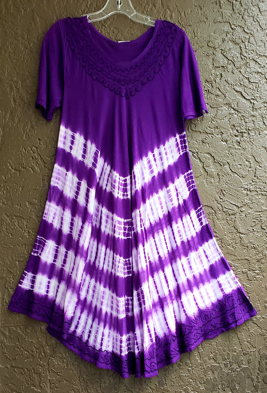 Umbrella Dress/ Short Sleeves/Tie Dye-13511