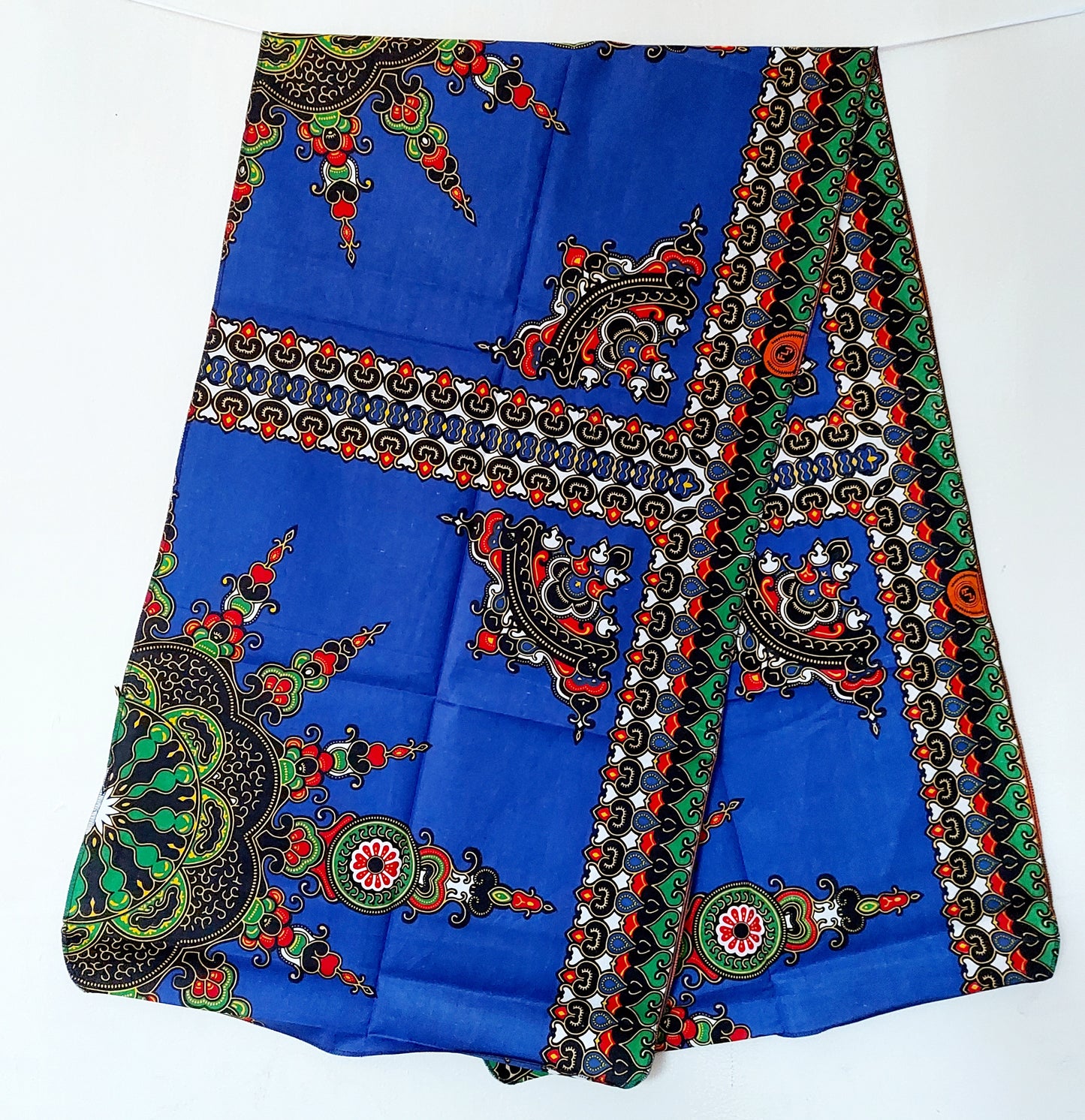 African Print Shawl/Headscarf - Royal Blue