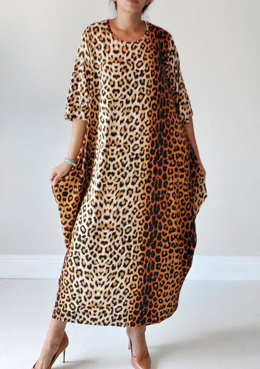 Bubble  Dress /Brown Leopard- 161-4