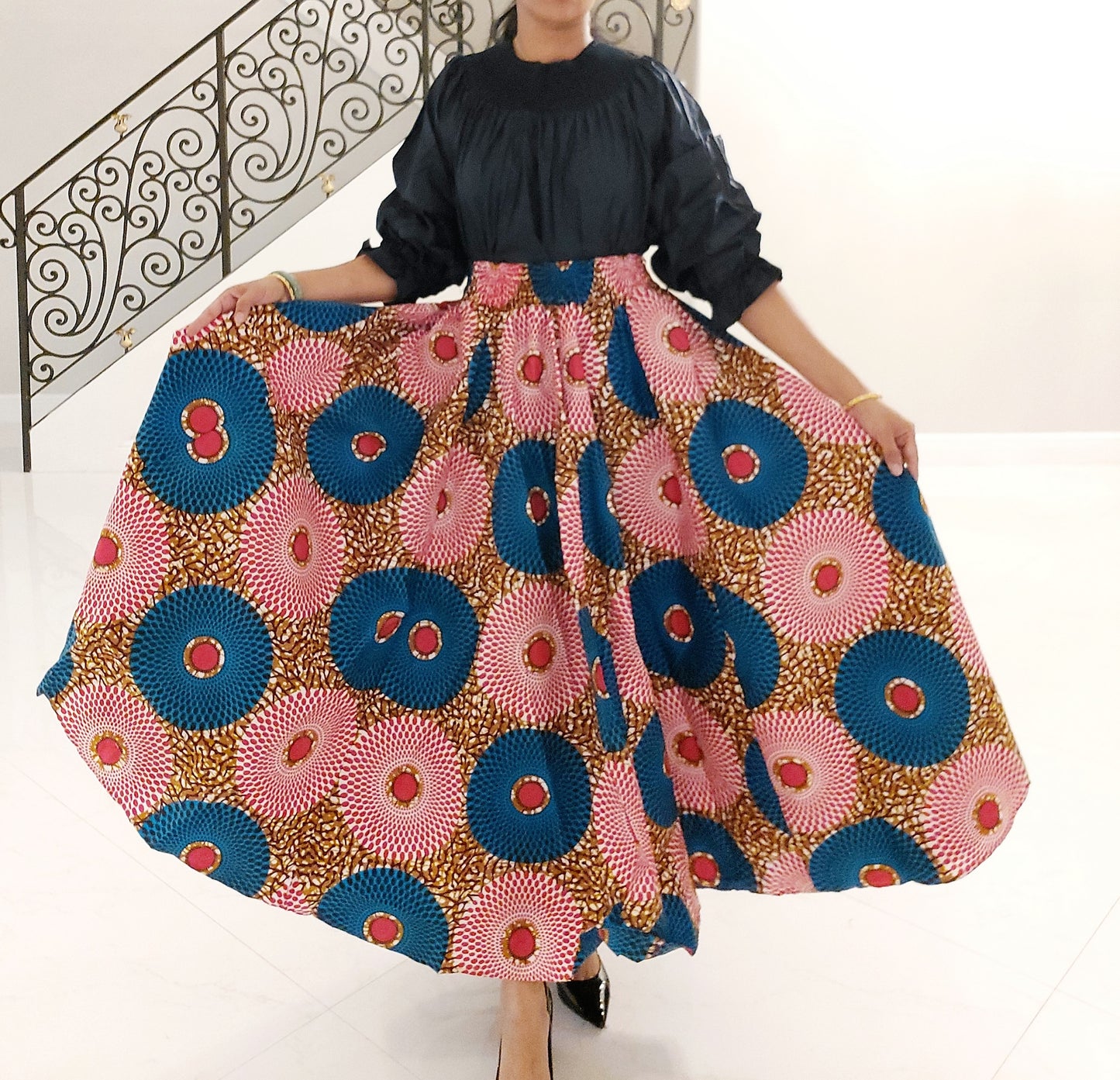 1003 Women Long Printed Skirt