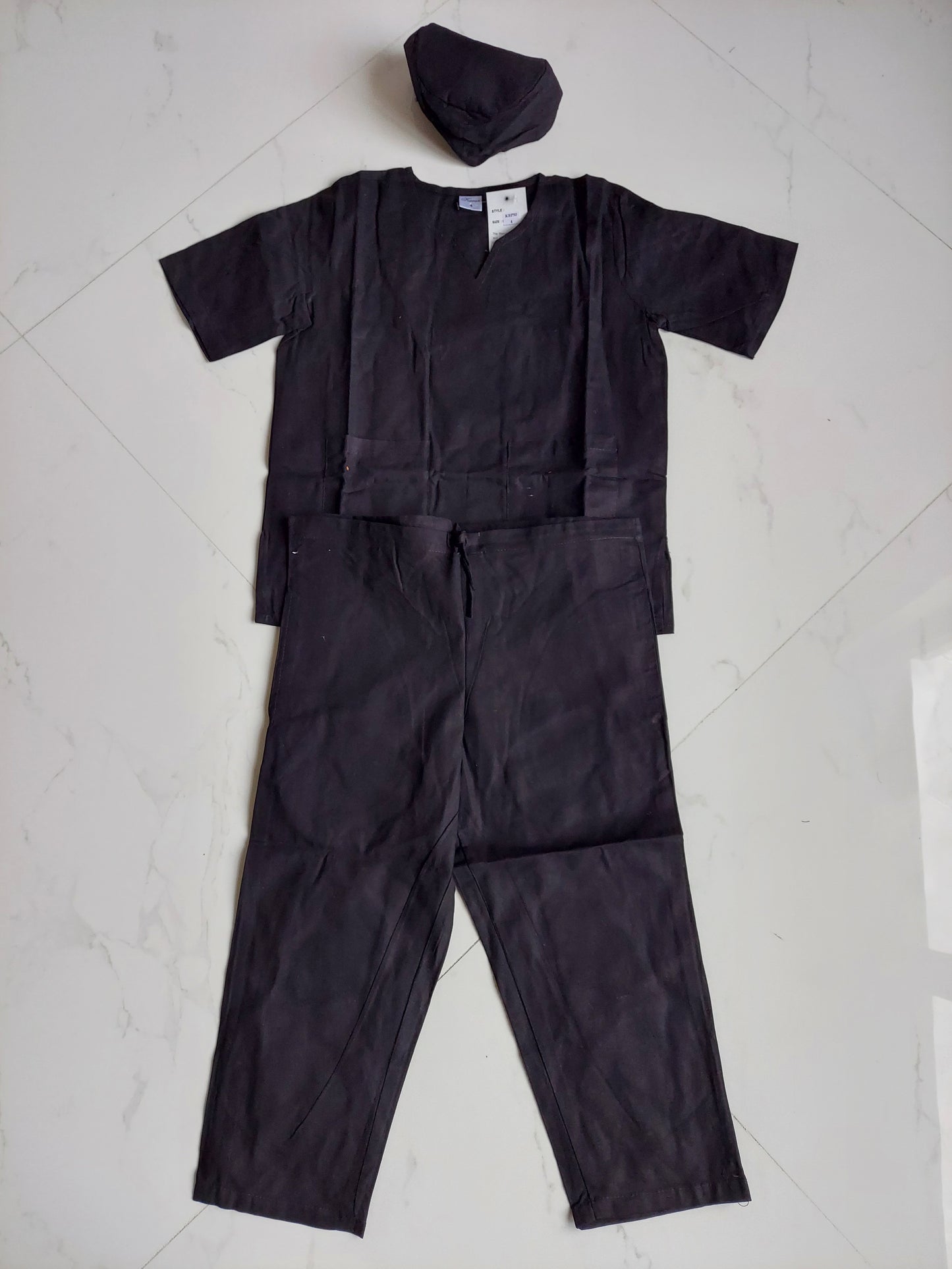 Boys / Kids 3 Pcs Solid Pant Set- Black