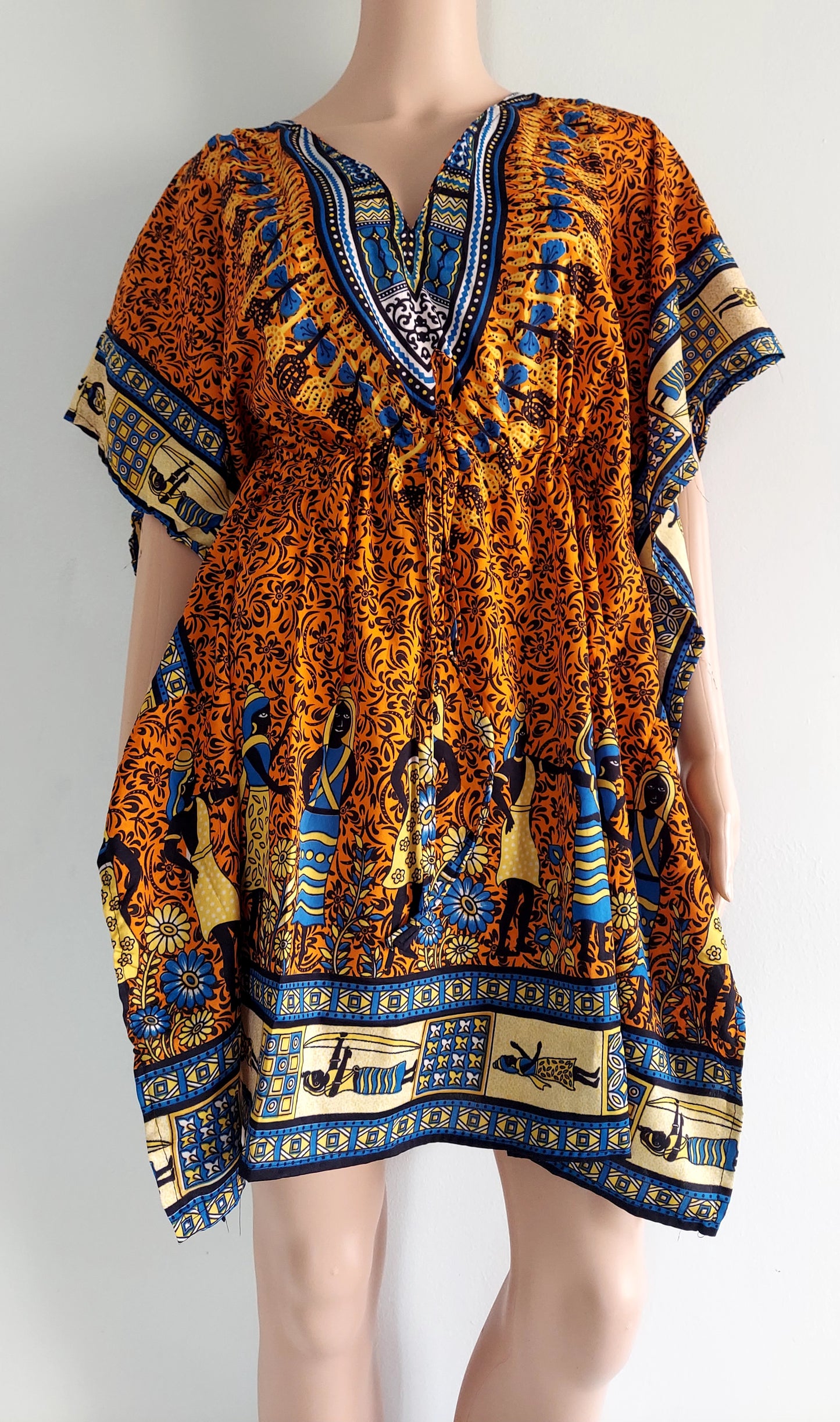 1127- Kaftan Top/ Short Dress- Printed