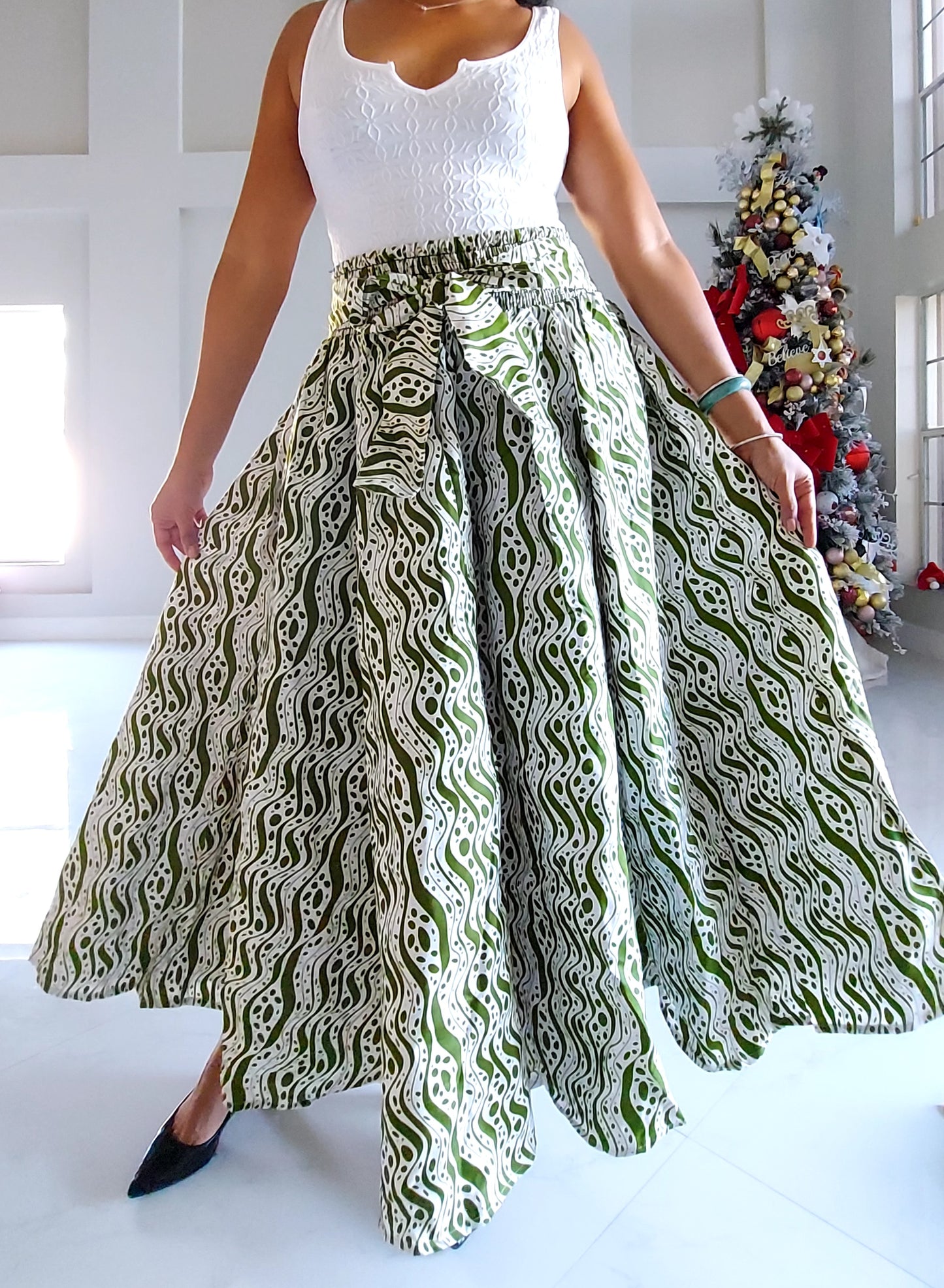 Long Printed Skirt
