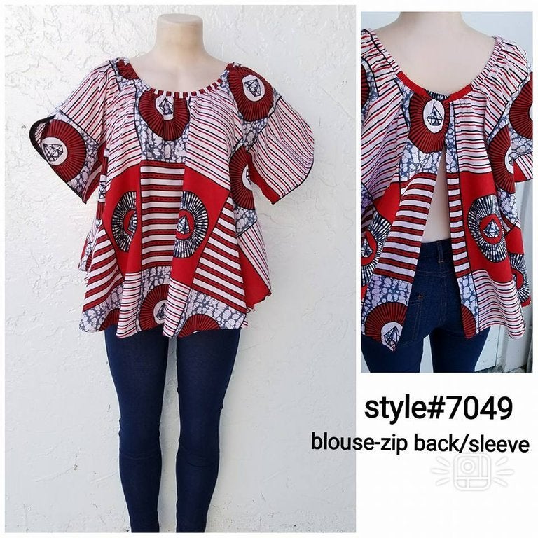 Authentic African print bell blouse