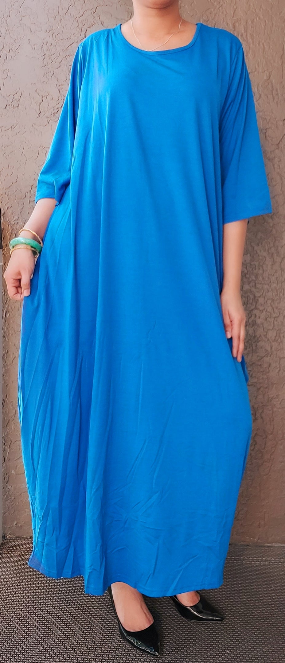 Bubble Dress/ Mid length Sleeves/Solid/ Royal Blue -161