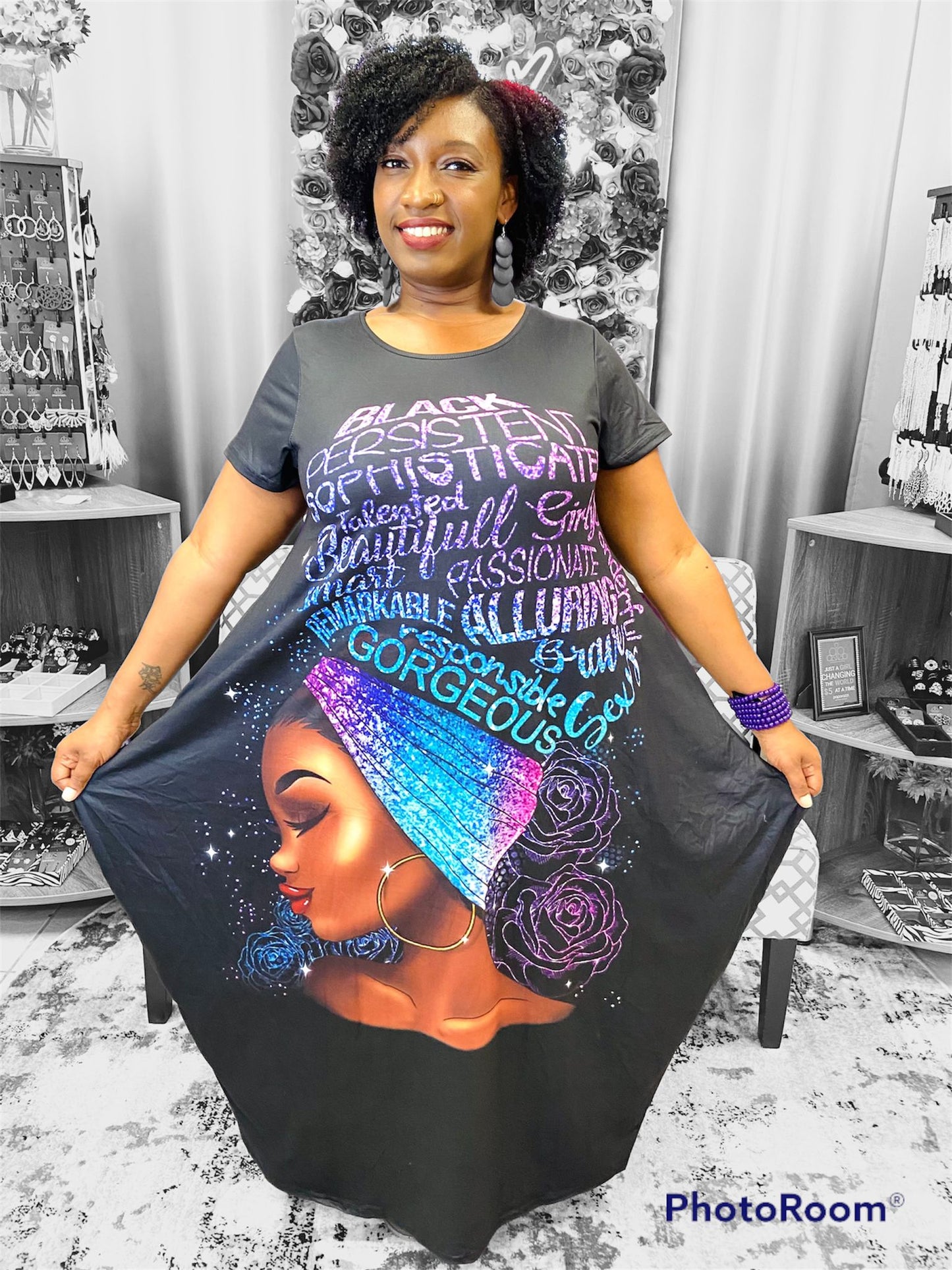 Women Afro Print Bubble Dress -22008