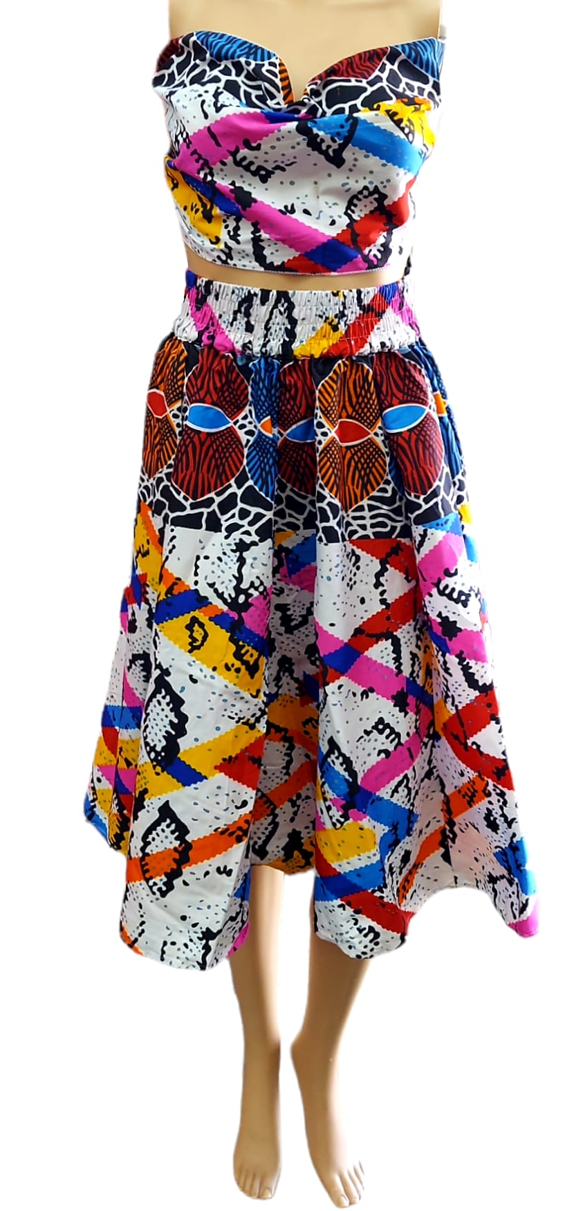 1006 Women Mid Length Printed Skirt