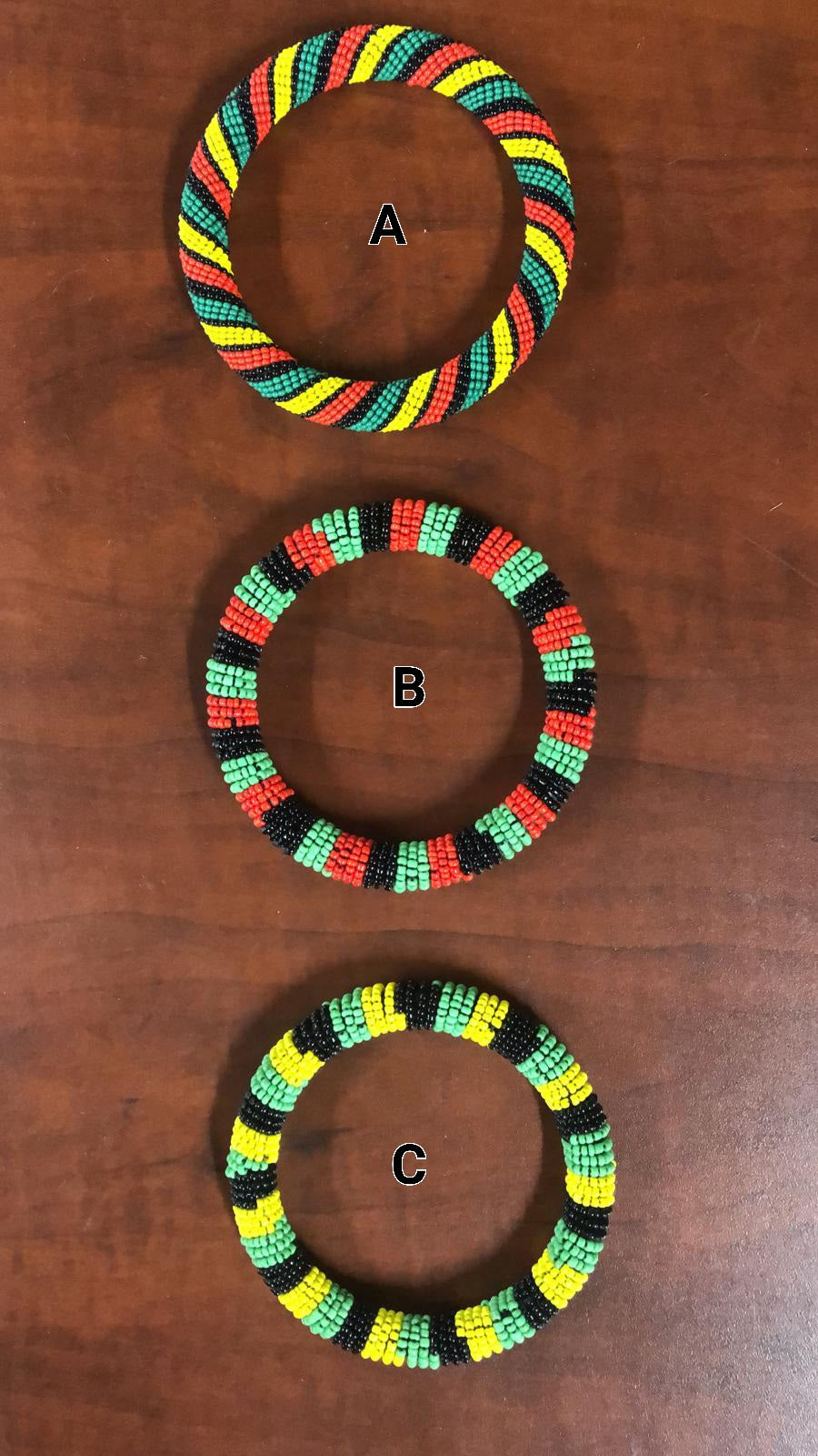 Bead bracelet- Rasta Color
