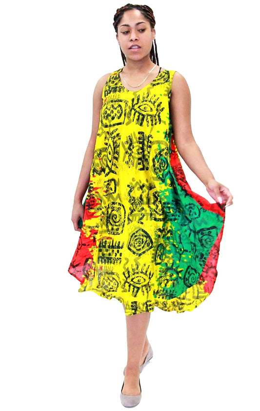 Umbrella Dress/Ethnic Sun Dress- Rasta 1321