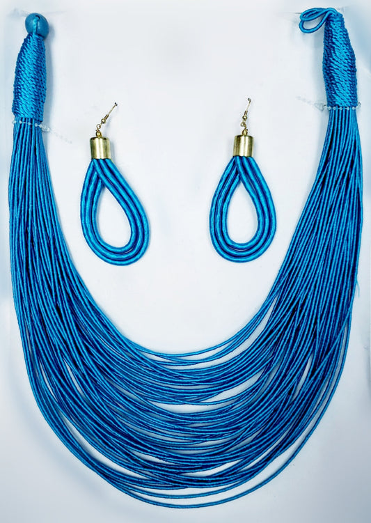 Rope Layered Necklace & Earrings Set