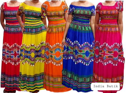 TD3- Women Long Smocked Dress-Dashiki