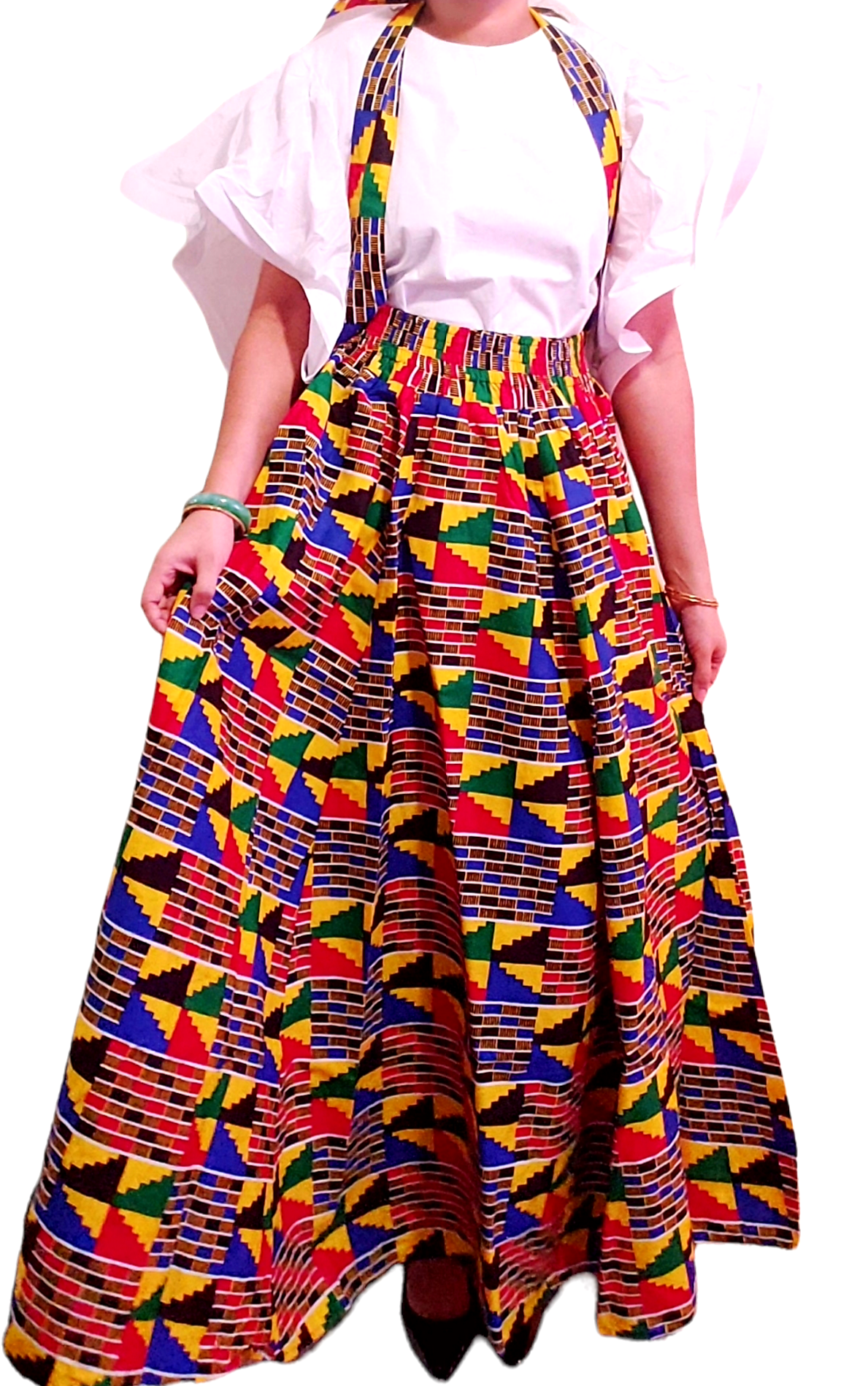 7001 Women Long Maxi Skirt- Kente Multi color
