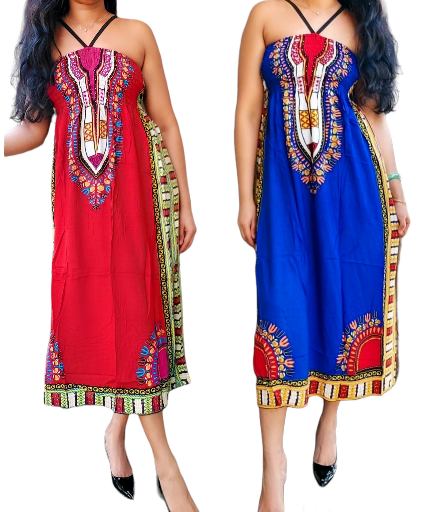 African Tube Dress/ Spagetti Straps - Dashiki Print