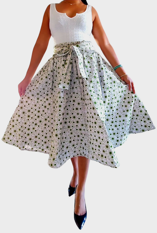 Mid Length Printed Skirt