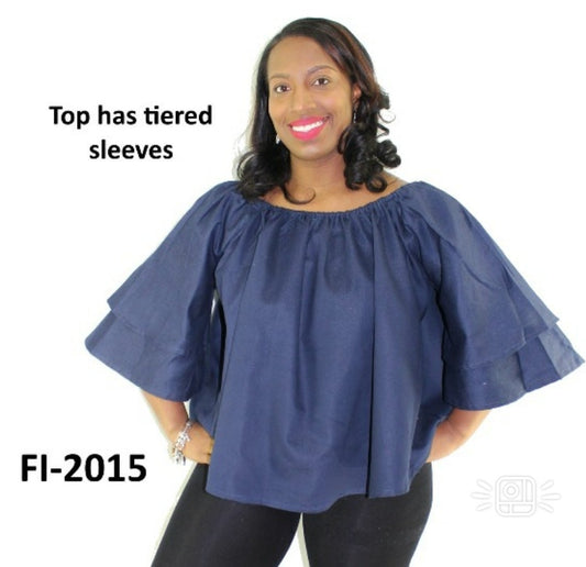 FL-2015 Woman blouse / blue denim