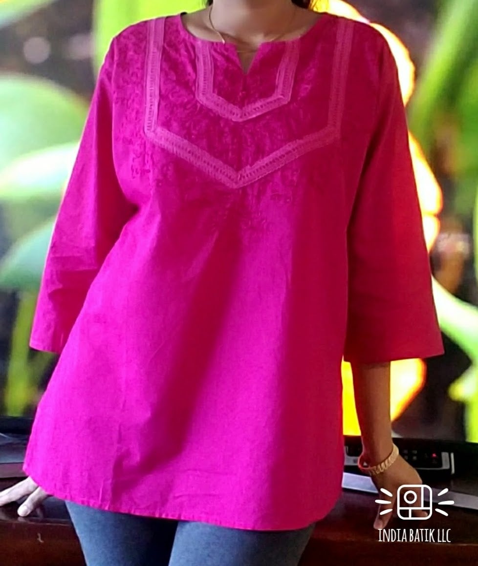 COTTON EMBROIDERY BLOUSE-#547