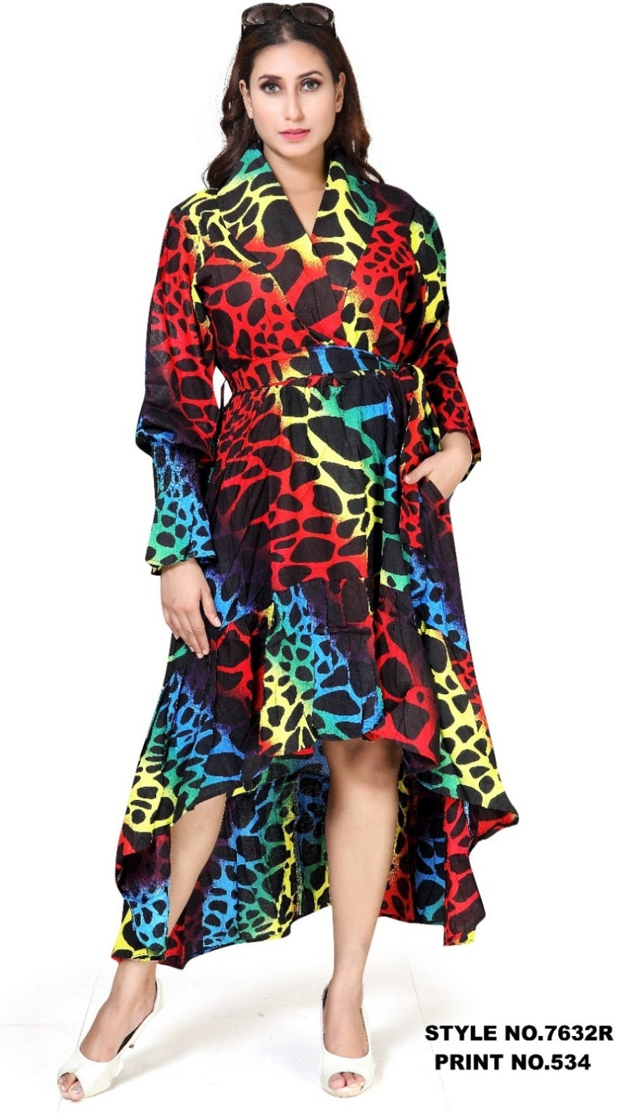 Hilo Printed Wrap Dress - 7632R