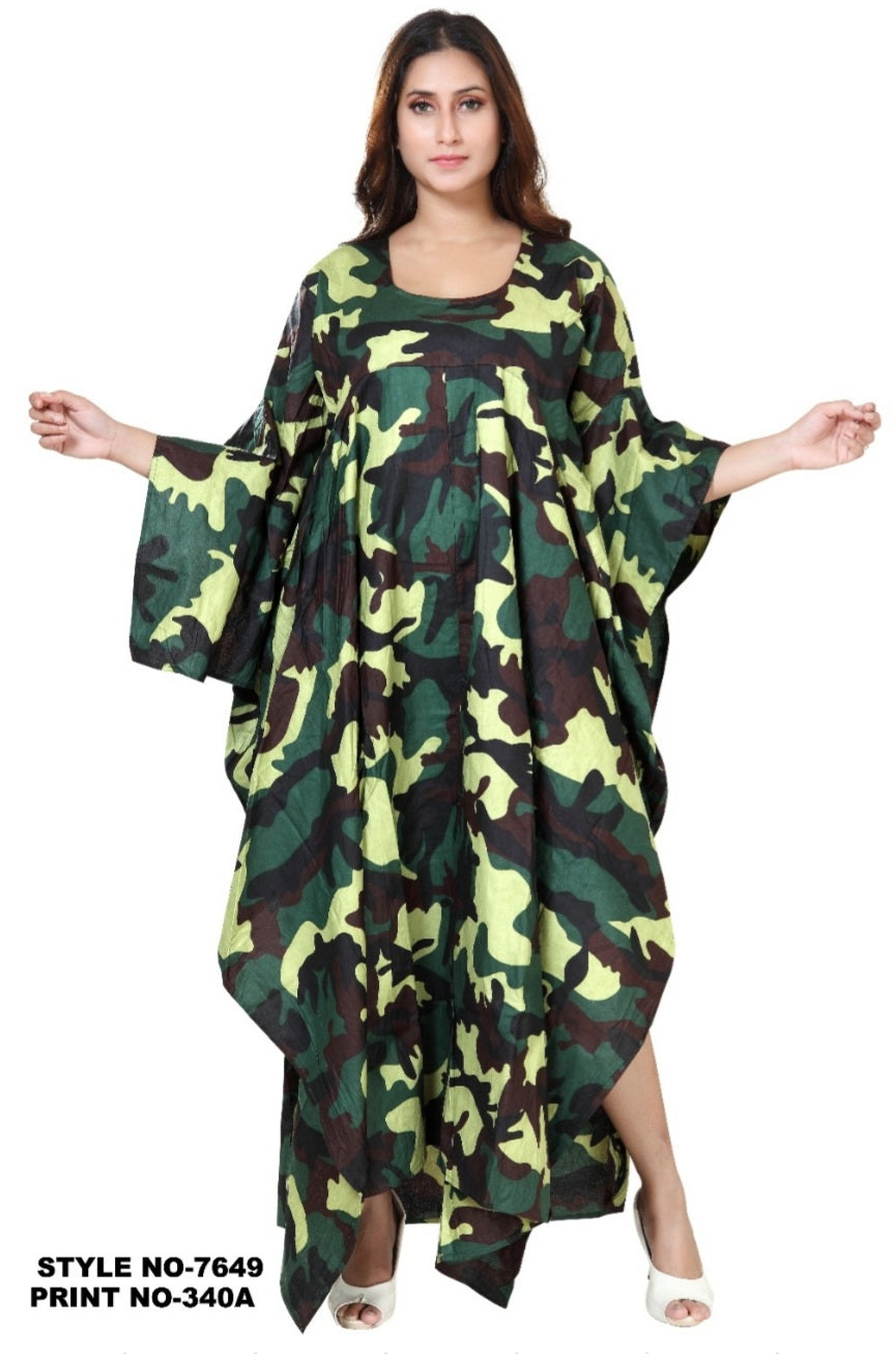 Split Sleeve Camouflage Dress
-7649