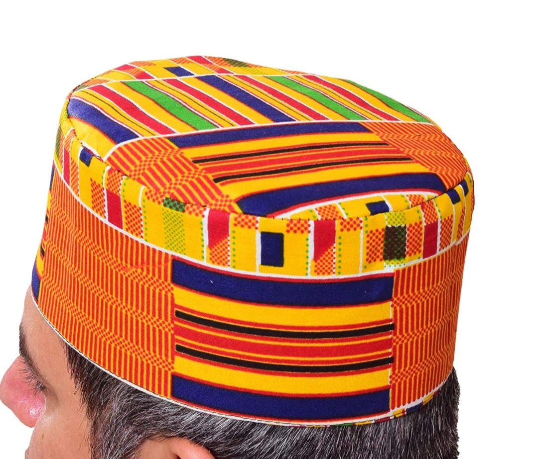 Men Kufi Traditional Hat- Kente