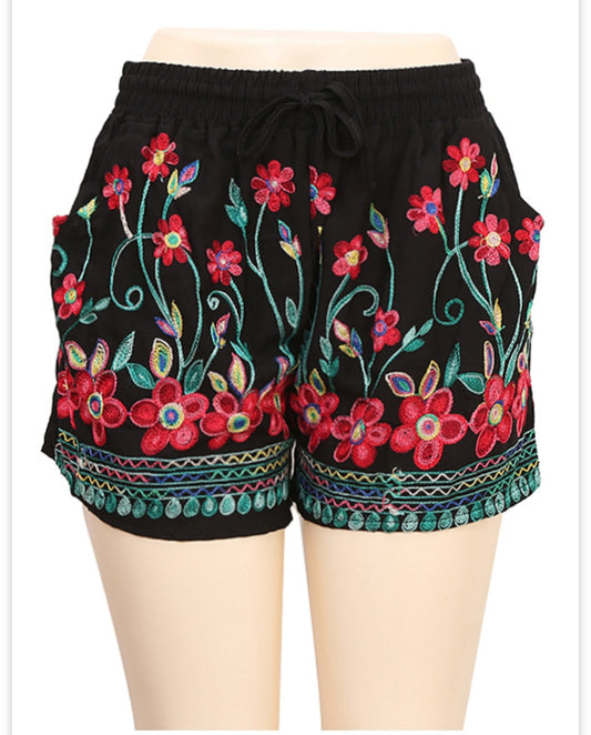 Ladie's Embroidry Shorts - P30173