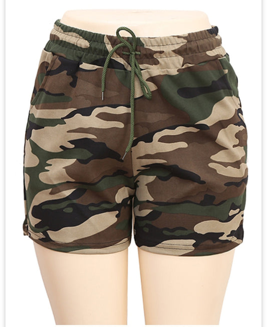 Ladie's Camouflage Print Shorts - P3010